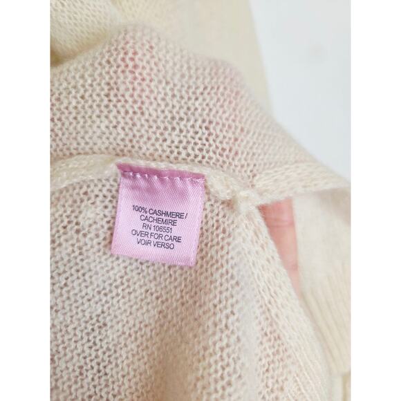 Calypso St Barth Cardigan Womens Extra Small XS 100% Cashmere Open Cream Ivory - Picture 8 of 9